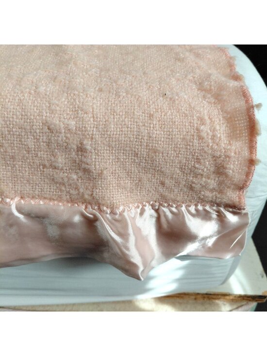 Faribo Other - Faribo Blanket Throw Pink Wool Acrylic Satin Trim 81x55 Made USA Cozy Soft